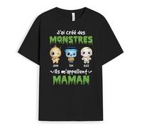 Cadeau Plus T-Shirt Personnalisé - J'Ai Créé des Monstres Ils m'appellent Maman - Cadeau Fete des Meres Personnalisé, Cadeau Maman Personnalisé, Tee Shirt Fete des Meres, Tshirt Maman