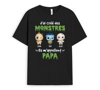 Cadeau Plus T-Shirt Personnalisé - J'Ai Créé des Monstres Ils m'appellent Papa - Cadeau Fete des Peres Personnalisé, Cadeau Personnalisé Papa, T Shirt Personnalisé Papa