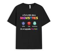 Cadeau Plus T-Shirt Personnalisé - J'Ai Crée des Monstres on m'appelle Maman - Cadeau Fete des Meres Personnalisé, Cadeau Maman Personnalisé, Tee Shirt Fete des Meres, Tshirt Maman