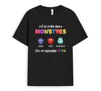 Cadeau Plus T-Shirt Personnalisé - J'Ai Crée des Monstres on m'appelle Papa - Cadeau Fete des Peres Personnalisé, Cadeau Personnalisé Papa, T Shirt Personnalisé Papa