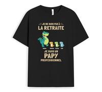 Cadeau Plus T-Shirt Personnalisé - Je Ne suis Pas Retraité Version Papy Dinosaure - Cadeau Fete des Papy Personnalisé, Cadeau Grand Pere Personnalisé, T-Shirt Papi, Tee Shirt Personnalisable Papy