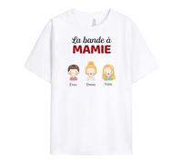Cadeau Plus T-Shirt Personnalisé - La Bande à Mamie Couleur Pastel - Cadeau Fete des Grand Mere Personnalisé, Cadeau Mamie Personnalisé, T-Shirt Mamie, Tee Shirt Personnalisable Mamie