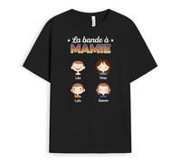 Cadeau Plus T-Shirt Personnalisé - La Bande à Mamie Sombre - Cadeau Fete des Grand Mere Personnalisé, Cadeau Mamie Personnalisé, T-Shirt Mamie, Tee Shirt Personnalisable Mamie
