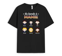 Cadeau Plus T-Shirt Personnalisé - La Bande à Mamie Sombre - Cadeau Fete des Grand Mere Personnalisé, Cadeau Mamie Personnalisé, T-Shirt Mamie, Tee Shirt Personnalisable Mamie