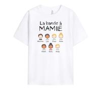 Cadeau Plus T-Shirt Personnalisé - La Bande à Notre Mamie - Cadeau Fete des Grand Mere Personnalisé, Cadeau Mamie Personnalisé, T-Shirt Mamie, Tee Shirt Personnalisable Mamie