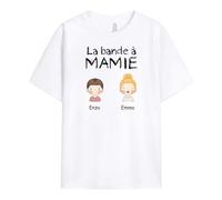 Cadeau Plus T-Shirt Personnalisé - La Bande à Notre Mamie - Cadeau Fete des Grand Mere Personnalisé, Cadeau Mamie Personnalisé, T-Shirt Mamie, Tee Shirt Personnalisable Mamie