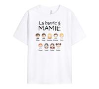 Cadeau Plus T-Shirt Personnalisé - La Bande à Notre Mamie - Cadeau Fete des Grand Mere Personnalisé, Cadeau Mamie Personnalisé, T-Shirt Mamie, Tee Shirt Personnalisable Mamie
