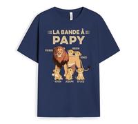 Cadeau Plus T-Shirt Personnalisé - La Bande À Papa Lion - Idee Cadeau Papi, Cadeau Grand Pere personnalisé, Tee Shirt Homme Papa, Tee Shirt Personnalisable Papy