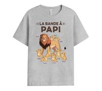 Cadeau Plus T-Shirt Personnalisé - La Bande À Papi Lion - Cadeau Fete des Papy Personnalisé, Cadeau Grand Pere Personnalisé, T-Shirt Papi, Tee Shirt Personnalisable Papy