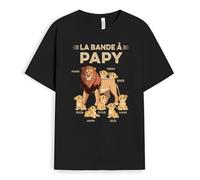 Cadeau Plus T-Shirt Personnalisé - La Bande À Papy Lion - Cadeau Fete des Papy Personnalisé, Cadeau Grand Pere Personnalisé, T-Shirt Papi, Tee Shirt Personnalisable Papy