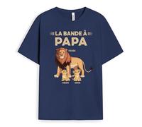 Cadeau Plus T-Shirt Personnalisé - La Bande À Papy Lion - Cadeau Fete des Papy Personnalisé, Cadeau Grand Pere Personnalisé, T-Shirt Papi, Tee Shirt Personnalisable Papy