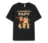 Cadeau Plus T-Shirt Personnalisé - La Bande À Papy Lion - Cadeau Fete des Papy Personnalisé, Cadeau Grand Pere Personnalisé, T-Shirt Papi, Tee Shirt Personnalisable Papy