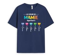 Cadeau Plus T-Shirt Personnalisé - Le Cœur De Mamie Appartient À - Cadeau Fete des Grand Mere Personnalisé, Cadeau Mamie Personnalisé, T-Shirt Mamie, Tee Shirt Personnalisable Mamie