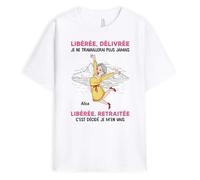 Cadeau Plus T-Shirt Personnalisé - Libéré Délivré Retraité - T-Shirt Retraite Homme, Cadeau Retraite, Tee Shirt Retraite (FR/ES, Alpha/Lettres, S, 5TG, Taille Normale, Taille Normale, Femme)