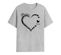 Cadeau Plus T-Shirt Personnalisé - Maman Coeur Version Noir - Cadeau Fete des Meres Personnalisé, Cadeau Maman Personnalisé, Tee Shirt Fete des Meres, Tshirt Maman