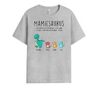 Cadeau Plus T-Shirt Personnalisé - Mamiesaurus Plus Cool Marche - Cadeau Fete des Grand Mere Personnalisé, Cadeau Mamie Personnalisé, T-Shirt Mamie, Tee Shirt Personnalisable Mamie