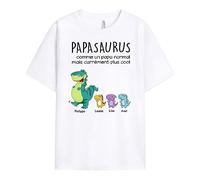 Cadeau Plus T-Shirt Personnalisé - Papasaurus Cool de Petits Dinosaures - Cadeau Fete des Peres Personnalisé, Cadeau Personnalisé Papa, T Shirt Personnalisé Papa