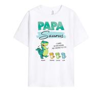 Cadeau Plus T-Shirt Personnalisé - Papasaurus Version Bleu - Cadeau Fete des Peres Personnalisé, Cadeau Personnalisé Papa, T Shirt Personnalisé Papa