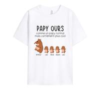 Cadeau Plus T-Shirt Personnalisé - Papy Ours - Cadeau Fete des Papy Personnalisé, Cadeau Grand Pere Personnalisé, T-Shirt Papi, Tee Shirt Personnalisable Papy
