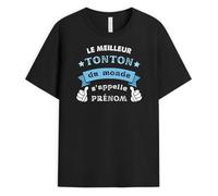 Cadeau Plus T-Shirt Personnalisé Prénom - À Quoi Ressemble Meilleur Papa Papy Parrain Tonton du Monde - Tee Shirt Personnalisable Papy, T Shirt Personnalisé Papa, Tee Shirt Parrain, Tee Shirt Tonton