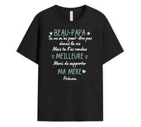 Cadeau Plus T-Shirt Personnalisé Prénom - Beau-Papa Merci De Supporter Ma Mère - Cadeau Beau Papa, Cadeau Beau Pere Noel, Idee Cadeau Beau Pere, Tee Shirt Beau Pere, T Shirt Beau Pere