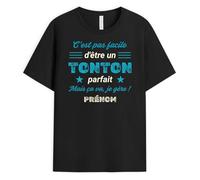 Cadeau Plus T-Shirt Personnalisé Prénom - C'est Pas Facile D'être Un Tonton Parfait - Cadeau Tonton Personnalisé, Cadeau Tonton, Cadeau Tonton Noel, Tee Shirt Tonton, Tee Shirt Homme Humour Tonton