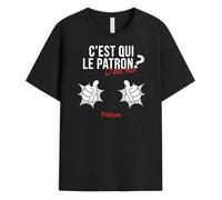 Cadeau Plus T-Shirt Personnalisé Prénom - C'est Qui Le Patron - Cadeau Collegue de Travail, Cadeau Collegue de Travail Homme, Tshirt Collegue de Travail, Cadeau pour Son Patron, Cadeau Patron Humour