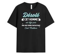 Cadeau Plus T-Shirt Personnalisé Prénom - Cet Homme Cette Femme Est Déjà Pris - Noel Couple, Cadeau Amour, Cadeau Couple Amoureux, Cadeau Couple Personnalisé, T Shirt Couple Amoureux pour 2
