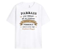 Cadeau Plus T-Shirt Personnalisé Prénom - J'Ai Essayé De Te Trouver Possible mais Tu M'as Déjà - Cadeau Parrain Personnalisé, Cadeau Noel Parrain, Tee Shirt Parrain