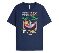Cadeau Plus T-Shirt Personnalisé Prénom - J'aime La Retraite Et L'apéro - Idée Cadeau Retraite Original, Cadeau Retraite Humoristique, Tee Shirt Homme Humour Alcool, Tee Shirt Retraite Homme