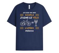 Cadeau Plus T-Shirt Personnalisé Prénom - J'aime Le Vélo Et L'apéro - Cadeau Alcool Homme, T-Shirt Alcool, Tee Shirt Humour Velo, T Shirt Velo, T Shirt Velo Homme, Tee Shirt Homme Vélo