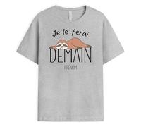 Cadeau Plus T-Shirt Personnalisé Prénom - Je Le Ferai Demain - Tee-Shirt Personnalisé, Tee Shirt Humour, T-Shirt Personnalisé Homme, Tee Shirt Femme Personnalisable, T Shirt Noel, Tee Shirt Noel
