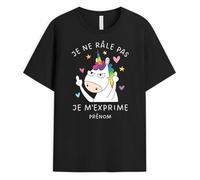 Cadeau Plus T-Shirt Personnalisé Prénom - Je Ne Râle Pas Je M'exprime - Tee-Shirt Personnalisé, Tee Shirt Humour, Tee Shirt Drole Homme, Licorne Tee Shirt, Tee Shirt Humour Licorne, Licorne Adulte