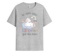 Cadeau Plus T-Shirt Personnalisé Prénom - Je suis Une Licorne Qui Déchire - Tee-Shirt Personnalisé, T Shirt Noel, Tee Shirt Femme Personnalisable, Tshirt Licorne Femme, Tee Shirt Humour Licorne