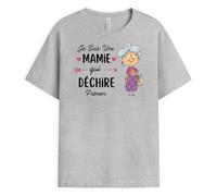 Cadeau Plus T-Shirt Personnalisé Prénom - Je suis Une Mamie Qui Déchire - Cadeau Mamie, Cadeau Mamie Noel, Cadeau De Noel Grand Mere, Tee Shirt Personnalisable Mamie, Tee Shirt Mamie Personnalisé