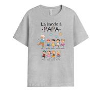 Cadeau Plus T-Shirt Personnalisé Prénom - La Bande À Mamie Papy Version Dessin Au Crayon De Couleur - Tee Shirt Papi (FR/ES, Alpha/Lettres, S, 5TG, Taille Normale, Taille Normale, 8 Enfants)