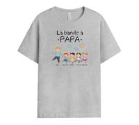 Cadeau Plus T-Shirt Personnalisé Prénom - La Bande À Mamie Papy Version Dessin Au Crayon De Couleur - Tee Shirt Papi (FR/ES, Alpha/Lettres, S, 5TG, Taille Normale, Taille Normale, 4 Enfants)