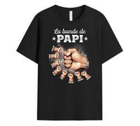 Cadeau Plus T-Shirt Personnalisé Prénom - La Bande À Papa - Tonnerre avec Poings - T Shirt personnalisé Papa (FR/ES, Alpha/Lettres, S, 5TG, Taille Normale, Taille Normale, 8 Enfants, Modèle #1)