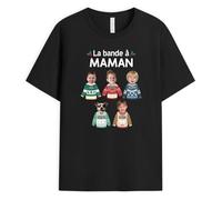 Cadeau Plus T-Shirt Personnalisé Prénom - La Bande À Papy Version Tshirt avec Visages - T Shirt Papa, Tee Shirt Papi (FR/ES, Alpha/Lettres, S, 5TG, Taille Normale, Taille Normale, 6 Membres)