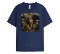 Cadeau Plus T-Shirt Personnalisé Prénom - La Meute De Papa - T Shirt personnalisé Papa, Cadeau fête des pères personnalisé (FR/ES, Alpha/Lettres, S, 5TG, Taille Normale, Taille Normale, 5 Enfants)