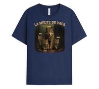 Cadeau Plus T-Shirt Personnalisé Prénom - La Meute De Papa - T Shirt personnalisé Papa, Cadeau fête des pères personnalisé (FR/ES, Alpha/Lettres, S, 5TG, Taille Normale, Taille Normale, 3 Enfants)