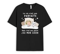 Cadeau Plus T-Shirt Personnalisé Prénom - La Vie n‘est Pas Parfaite - Tee-Shirt Personnalisé (FR/ES, Alpha/Lettres, S, 5TG, Taille Normale, Taille Normale, #1)