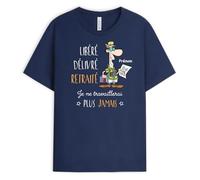 Cadeau Plus T-Shirt Personnalisé Prénom - Libéré Délivré Retraité - Cadeau Retraite, Idée Cadeau Retraite Original, Cadeau Depart Retraite Humoristique, Tee Shirt Retraite, Tshirt Retraite
