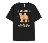 Cadeau Plus T-Shirt Personnalisé Prénom - Maman des Petits Rois Version Tigres - Tee-Shirt Personnalisé, Tee Shirt Femme (FR/ES, Alpha/Lettres, S, 5TG, Taille Normale, Taille Normale, 3 Enfants)