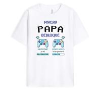 Cadeau Plus T-Shirt Personnalisé Prénom - Niveau Papa Débloqué - Cadeau Geek, Naissance, Futur Papa - Tee Shirt Homme Humour