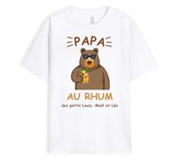 Cadeau Plus T-Shirt Personnalisé Prénom - Papa Au Rhum - Cadeau Fete des Peres Personnalisable, Cadeau Papa Personnalisé, T Shirt Fete des Pere, T Shirt Personnalisé Papa, T Shirt Papa