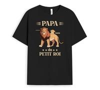 Cadeau Plus T-Shirt Personnalisé Prénom - Papa des Petits Rois Version Tigres - Tee-Shirt Personnalisé, Tee Shirt Homme (FR/ES, Alpha/Lettres, S, 5TG, Taille Normale, Taille Normale, 1 Enfant)