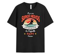 Cadeau Plus T-Shirt Personnalisé Prénom - Papa Papy Super Héros - Cadeaux Noel Papi, Cadeau de Noel pour Papa, Cadeau Noel Papy, Tee Shirt Super Papa, Tee Shirt Personnalisable Papy, Super Papi