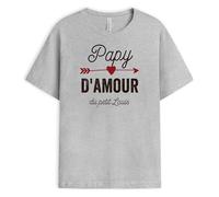 Cadeau Plus T-Shirt Personnalisé Prénom - Papy d'amour - Cadeau Papy Personnalisé, Cadeau Fete des Grand Pere Personnalisé, T Shirt Papi, Tee Shirt Personnalisable Papy, Tee Shirt Papi Personnalisé
