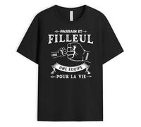Cadeau Plus T-Shirt Personnalisé Prénom - Parrain Et Filleul Une Équipe pour La Vie - Cadeau Parrain Personnalisé, Cadeau Parrain Bapteme, Tee Shirt Parrain, Parrain T Shirt, Parrain Tee Shirt